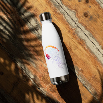 Jellyfish with Headphones (w) - Stainless steel water bottle