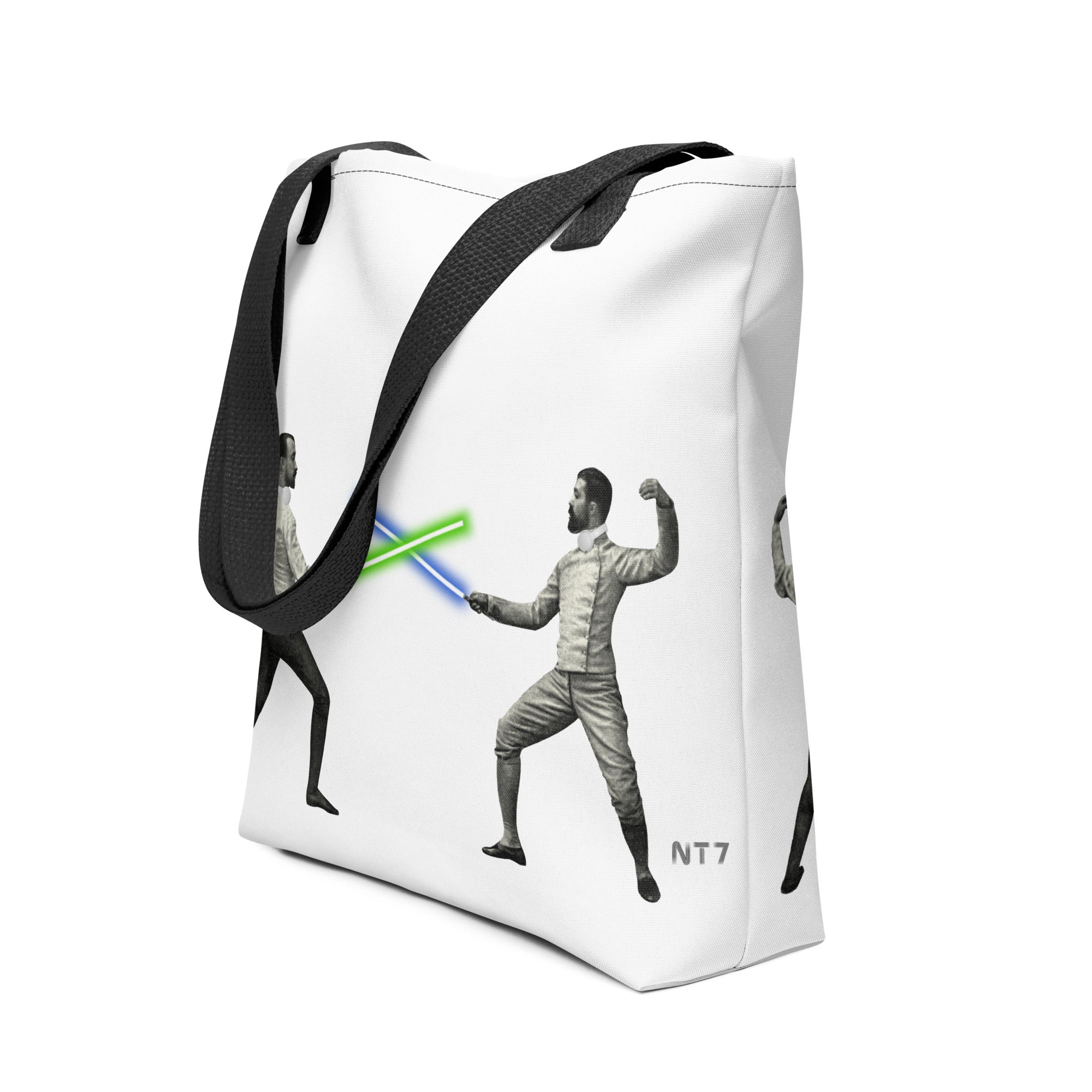 Old Fashioned Fencers duelling with Light Sticks - All-Over Print Tote Bag
