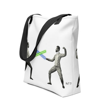Old Fashioned Fencers duelling with Light Sticks - All-Over Print Tote Bag