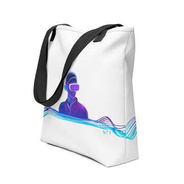 VR Man with Headphones - All-Over Print Tote Bag