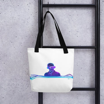 VR Man with Headphones - All-Over Print Tote Bag