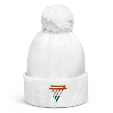 India embroidered 'NT7' Pom-Pom Beanie (Unisex)
