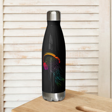 Jellyfish with Headphones (B) - Stainless steel water bottle