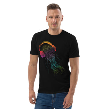 Jellyfish with Headphones - Unisex organic cotton t-shirt