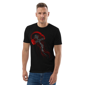 Denmark Jellyfish DJ with Headphones - organic cotton t-shirt (Unisex)