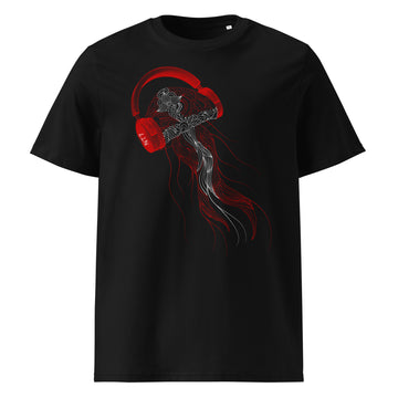 Denmark Jellyfish DJ with Headphones - organic cotton t-shirt (Unisex)