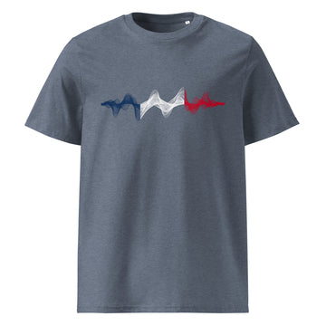 France 3D Music Soundwave - organic cotton t-shirt (Unisex)