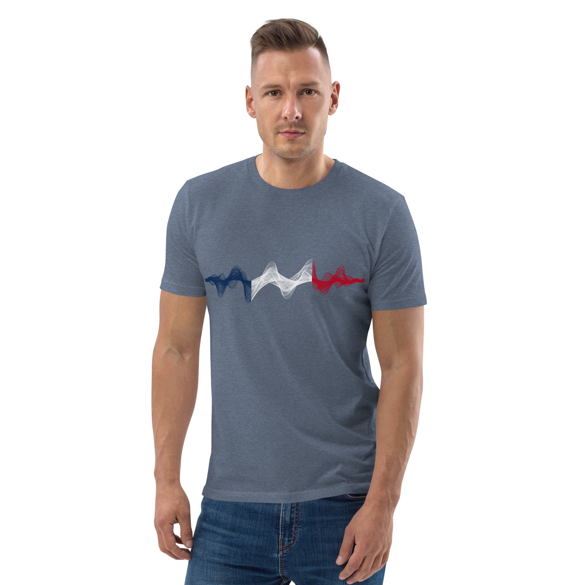 France 3D Music Soundwave - organic cotton t-shirt (Unisex)