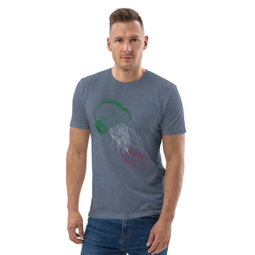 Italy Jellyfish DJ with Headphones - organic cotton t-shirt (Unisex)