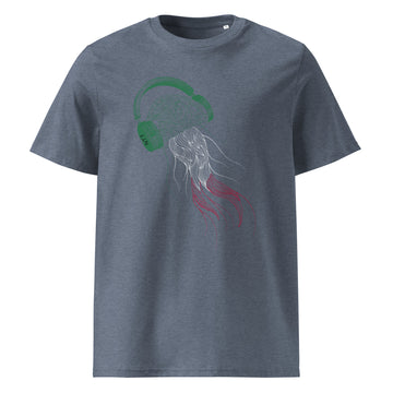 Italy Jellyfish DJ with Headphones - organic cotton t-shirt (Unisex)