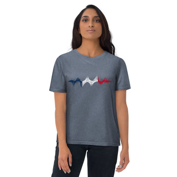 France 3D Music Soundwave - organic cotton t-shirt (Unisex)