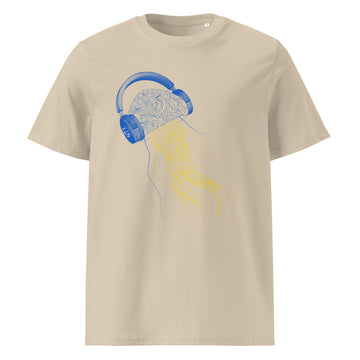 Ukraine Jellyfish DJ with Headphones - organic cotton t-shirt (Unisex)