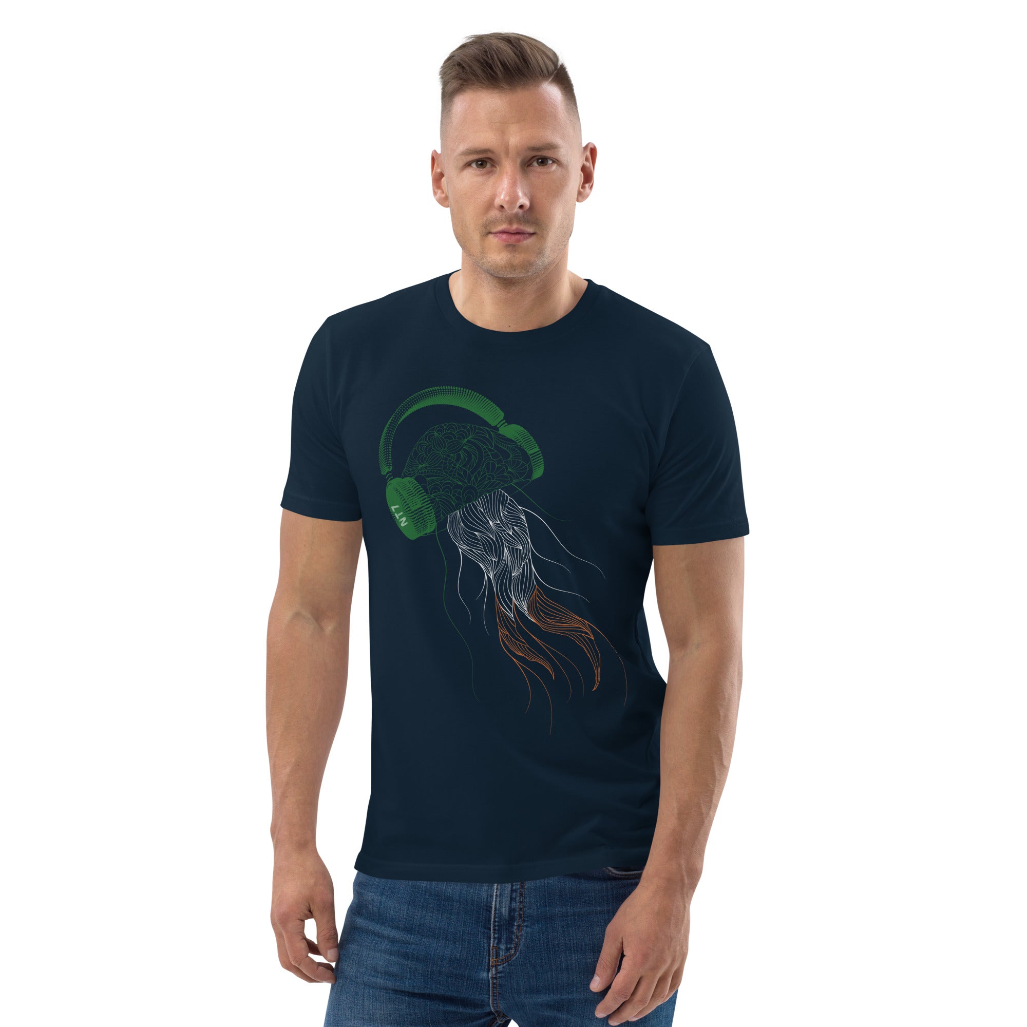 Ireland Jellyfish DJ with Headphones - organic cotton t-shirt (Unisex)