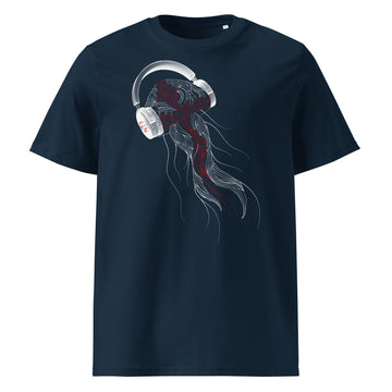 England Jellyfish DJ with Headphones - organic cotton t-shirt (Unisex)