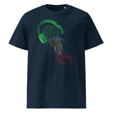 Iran Jellyfish DJ with Headphones - organic cotton t-shirt (Unisex)