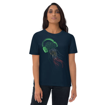 Iran Jellyfish DJ with Headphones - organic cotton t-shirt (Unisex)