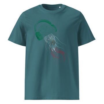 Mexico Jellyfish DJ with Headphones - organic cotton t-shirt (Unisex)