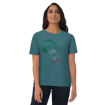 Mexico Jellyfish DJ with Headphones - organic cotton t-shirt (Unisex)