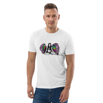 Winged Angel with Headphones - Unisex organic cotton t-shirt