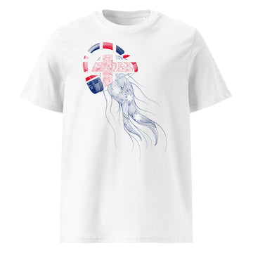 Australia Jellyfish DJ with Headphones - organic cotton t-shirt (Unisex)