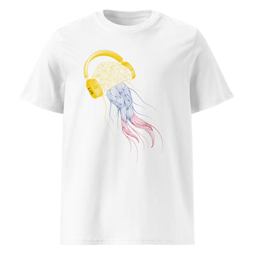 Colombia Jellyfish DJ with Headphones - organic cotton t-shirt (Unisex)