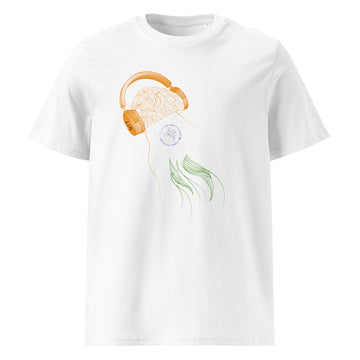 India Jellyfish DJ with Headphones - organic cotton t-shirt (Unisex)