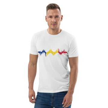 Romania 3D Music Soundwave - organic cotton t-shirt (Unisex)