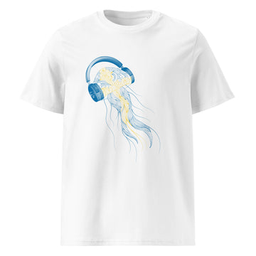 Sweden Jellyfish DJ with Headphones - organic cotton t-shirt (Unisex)