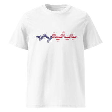 USA 3D Music Soundwave (v1) - organic cotton t-shirt (Unisex)