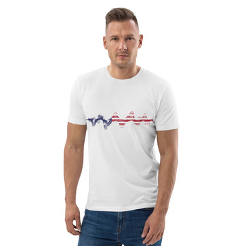 USA 3D Music Soundwave - organic cotton t-shirt (Unisex)