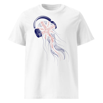 Great Britain Jellyfish DJ with Headphones - organic cotton t-shirt (Unisex)