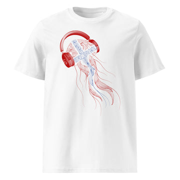 Norway Jellyfish DJ with Headphones - organic cotton t-shirt (Unisex)