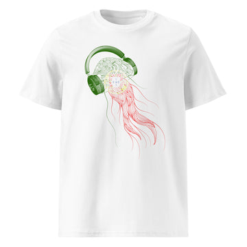 Portugal Jellyfish DJ with Headphones - organic cotton t-shirt (Unisex)