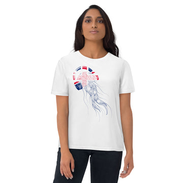 Australia Jellyfish DJ with Headphones - organic cotton t-shirt (Unisex)
