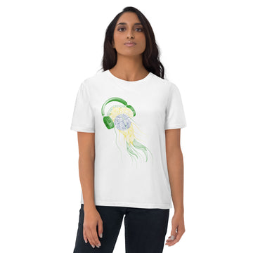 Brazil Jellyfish DJ with Headphones - organic cotton t-shirt (Unisex)