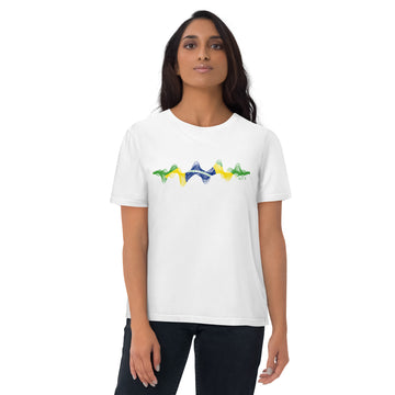 Brazil 3D Music Soundwave (v1) - organic cotton t-shirt (Unisex)