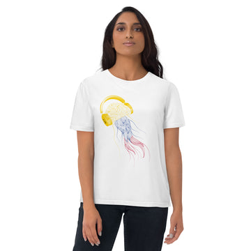Colombia Jellyfish DJ with Headphones - organic cotton t-shirt (Unisex)