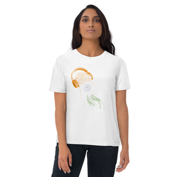 India Jellyfish DJ with Headphones - organic cotton t-shirt (Unisex)
