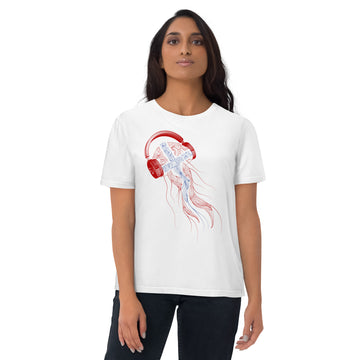 Norway Jellyfish DJ with Headphones - organic cotton t-shirt (Unisex)