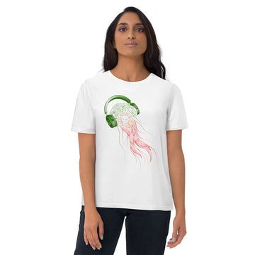 Portugal Jellyfish DJ with Headphones - organic cotton t-shirt (Unisex)