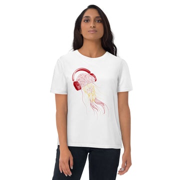 Spain Jellyfish DJ with Headphones - organic cotton t-shirt (Unisex)