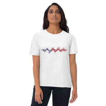 USA 3D Music Soundwave (v2) - organic cotton t-shirt (Unisex)