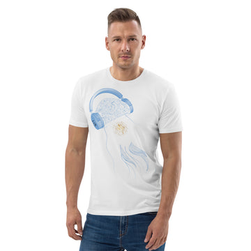 Argentina Jellyfish DJ with Headphones - organic cotton t-shirt (Unisex)