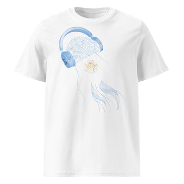 Argentina Jellyfish DJ with Headphones - organic cotton t-shirt (Unisex)