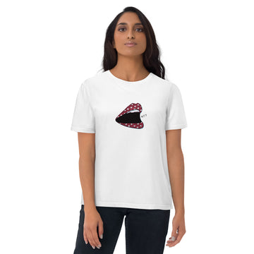 Lips made of Vinyl Records - Women's organic cotton t-shirt