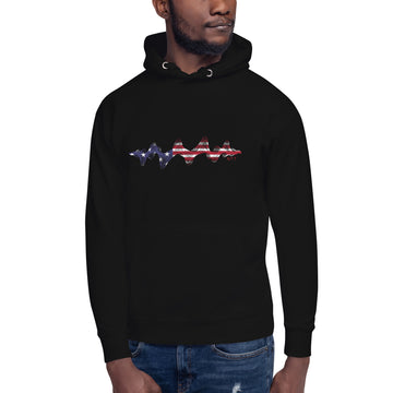 USA 3D Music Soundwave (v1) - Essential Hoodie (Unisex)