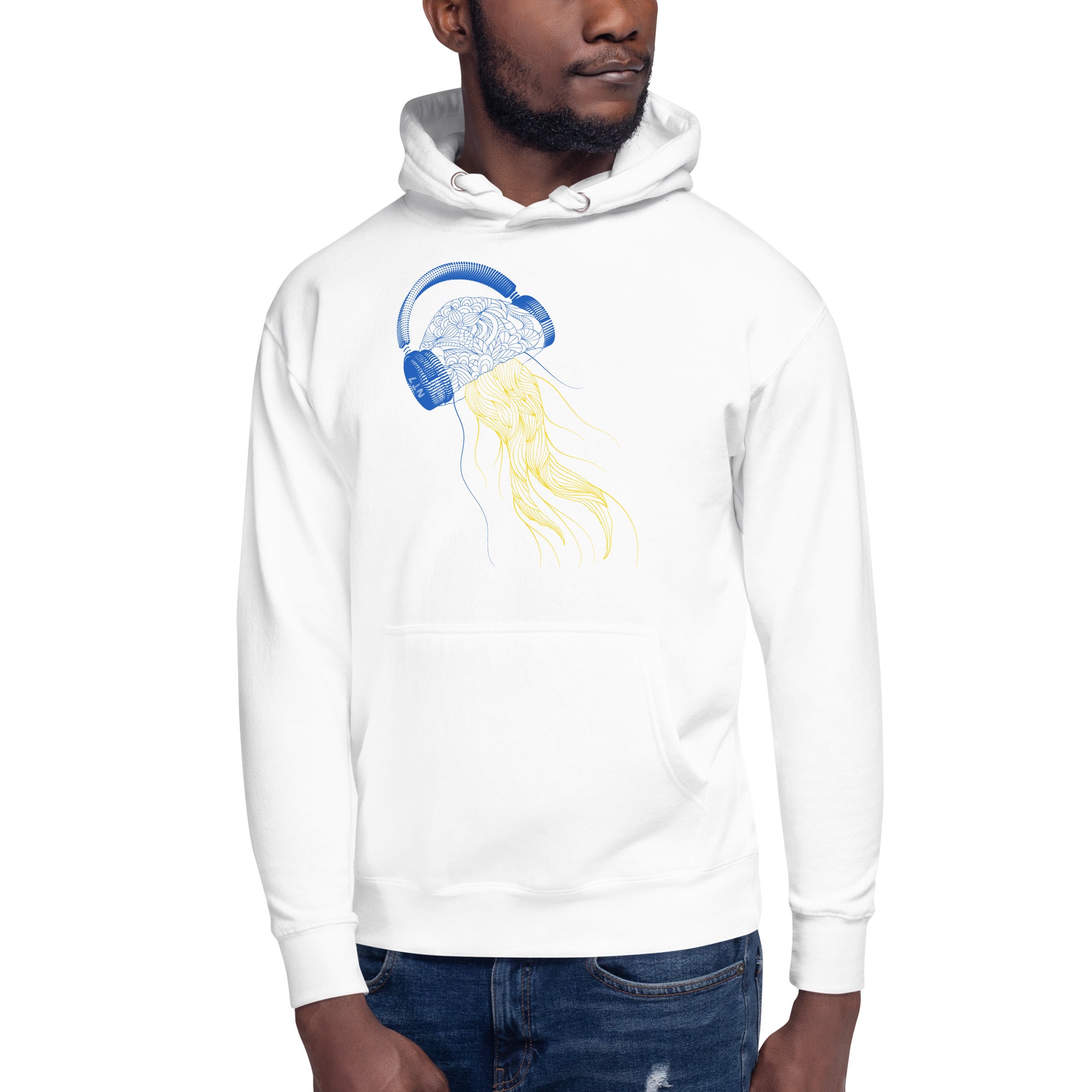 Ukraine Jellyfish DJ with Headphones - Essential Hoodie (Unisex)