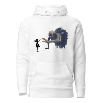 Girl with Headphones v Skeleton - Premium Unisex Hoodie