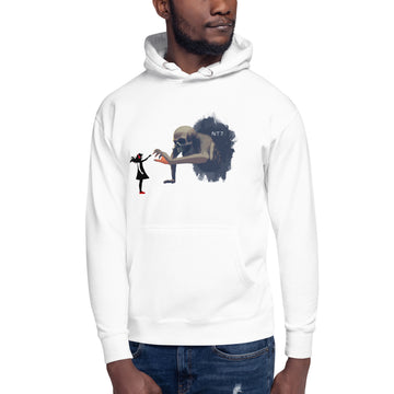 Girl with Headphones v Skeleton - Premium Unisex Hoodie