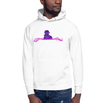 VR Woman with Headphones - Premium Unisex Hoodie